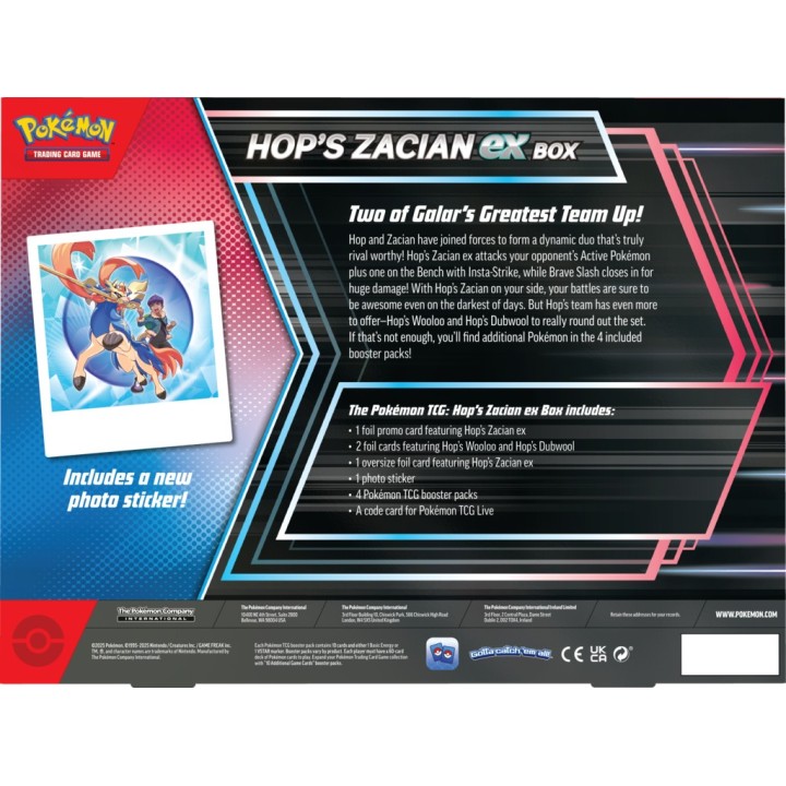 Pokémon TCG: Hop's Zacian ex Box