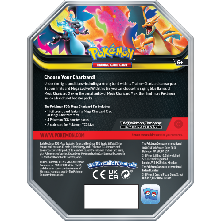 Pokémon TCG: Mega Charizard X ex Tin