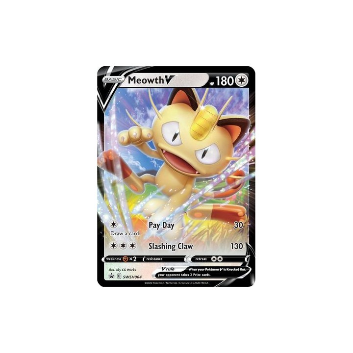 Meowth V - SWSH004 - Promo Card
