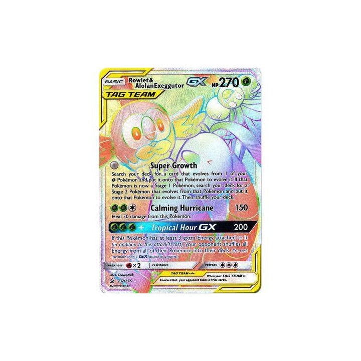 Rowlet & Alolan Exeggutor GX - 237/236 - Hyper Rare