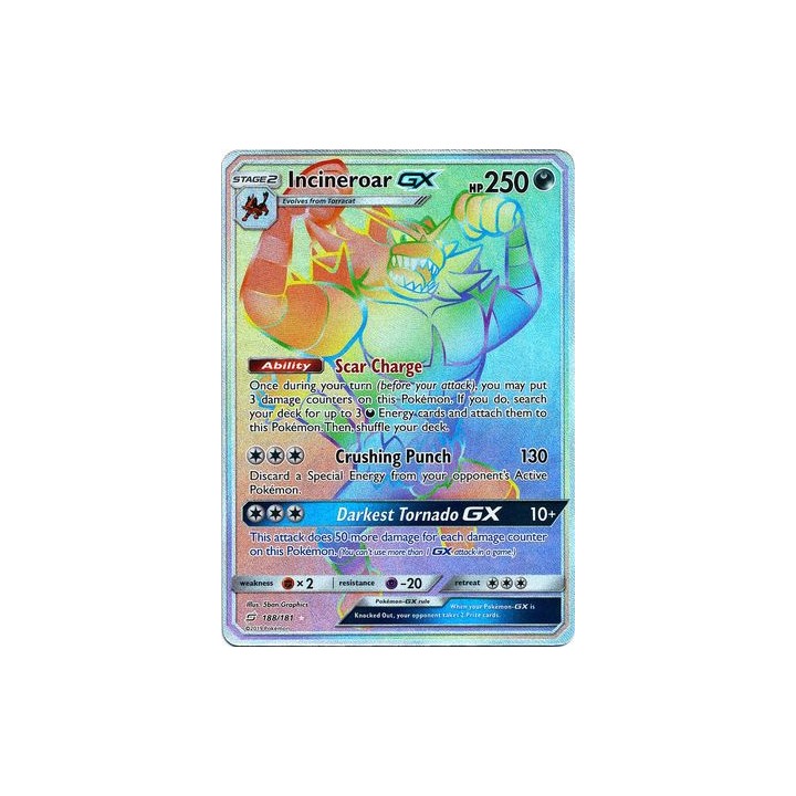 Incineroar GX - 188/181 - Hyper Rare