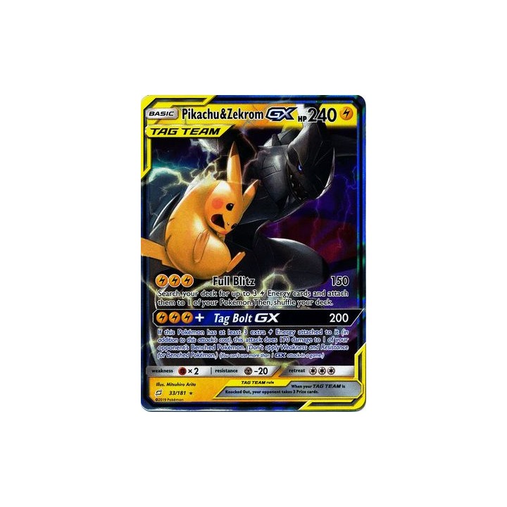 Pikachu & Zekrom GX - 33/181 - Ultra Rare