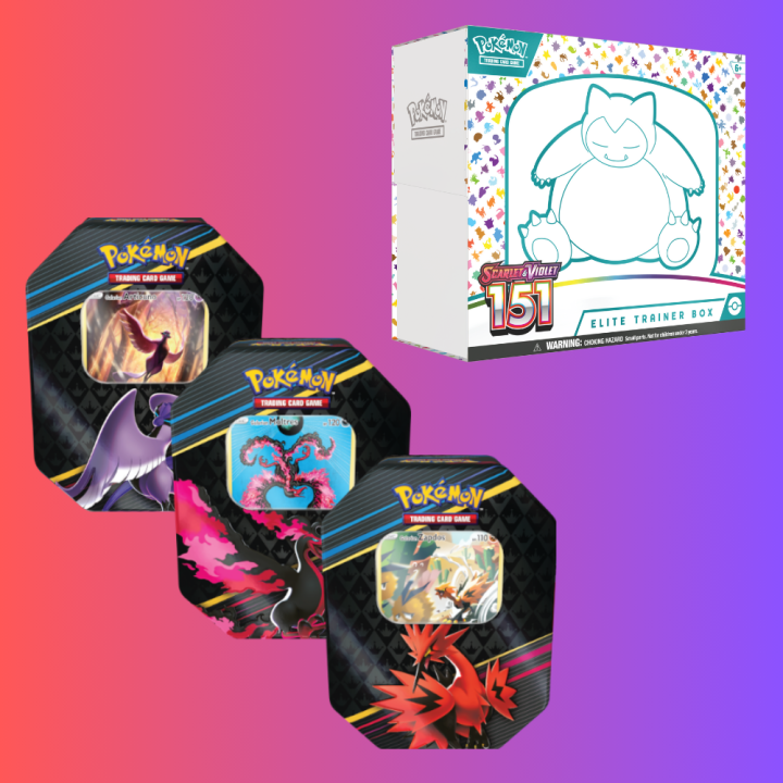 Pokemon TCG: S&V 151 ETB + CROWN ZENITH TIN (Moltres+Zapdos+Articuno)