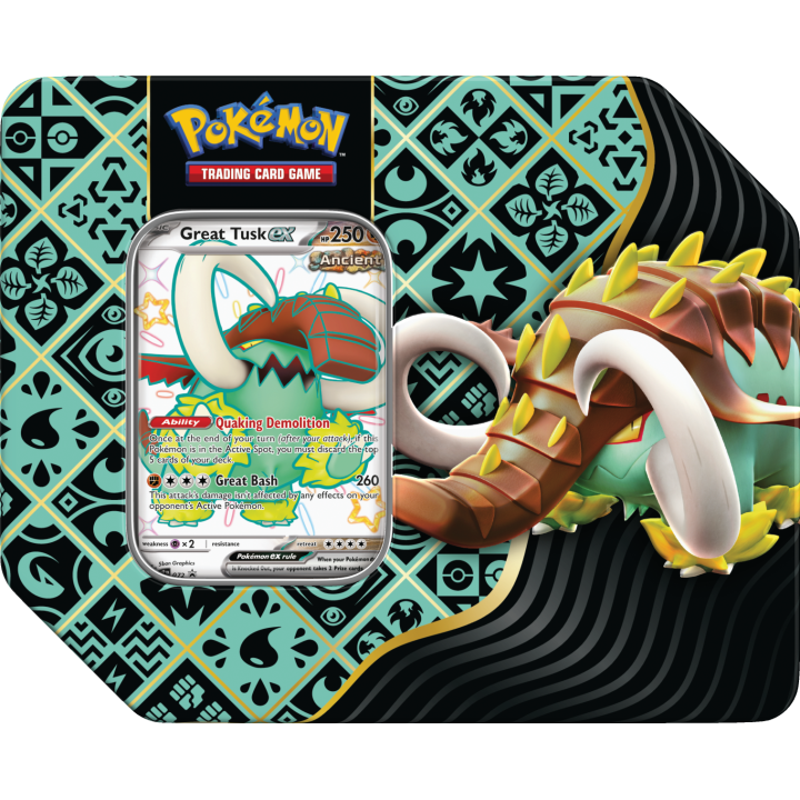 Pokemon TCG: Paldean Fates Tin 5-booster - Great Tusk